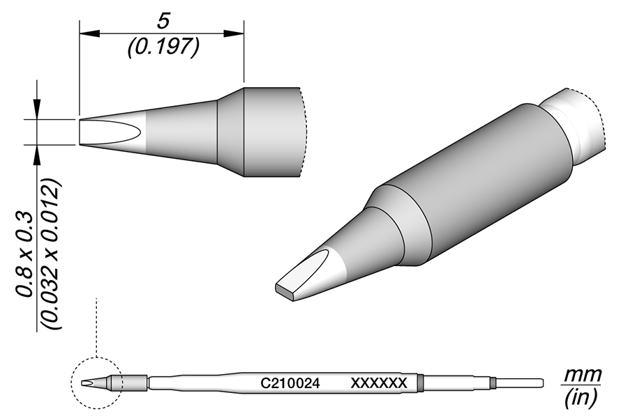 C210024 - Chisel Cartridge 0.8 x 0.3